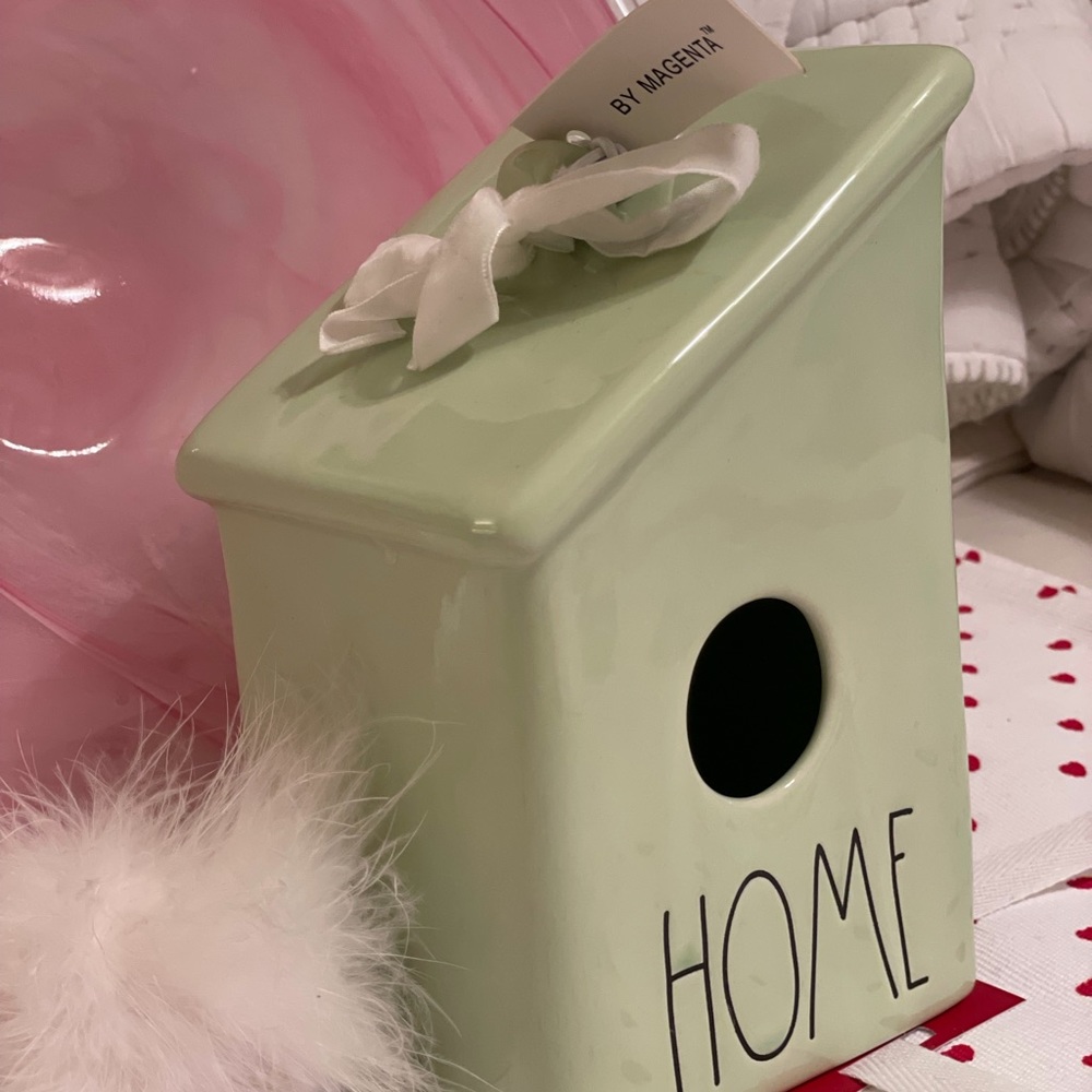 Sweet little Green Bird house, ceramic